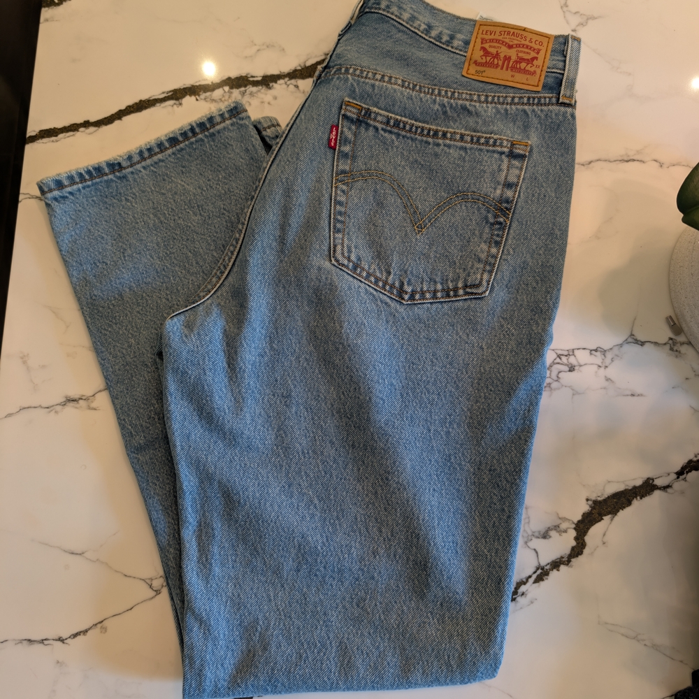Levi's Light Blue Denim Jeans - 501 - Size 32/30 Womens